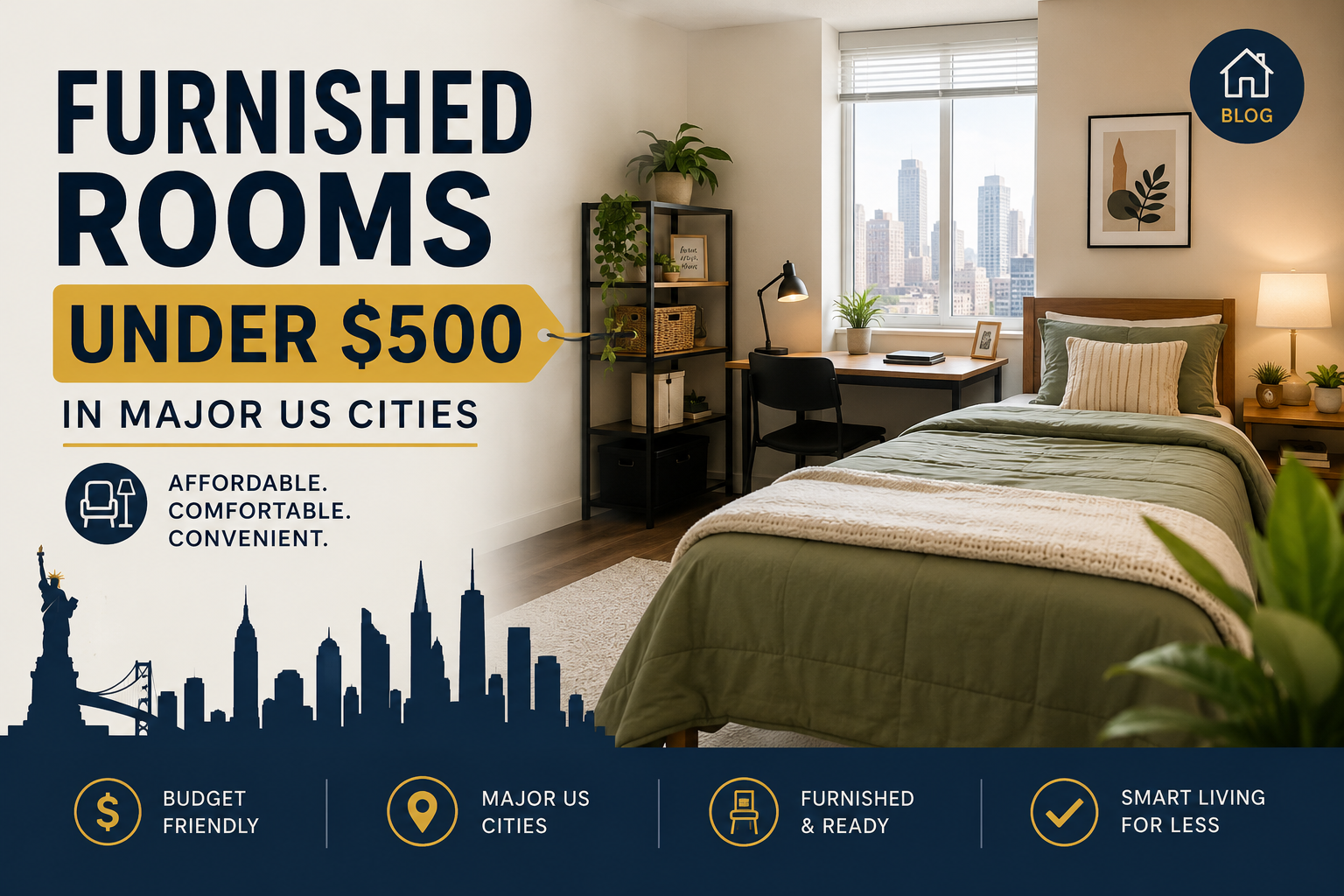 Furnished Rooms Under $500 in Major US Cities